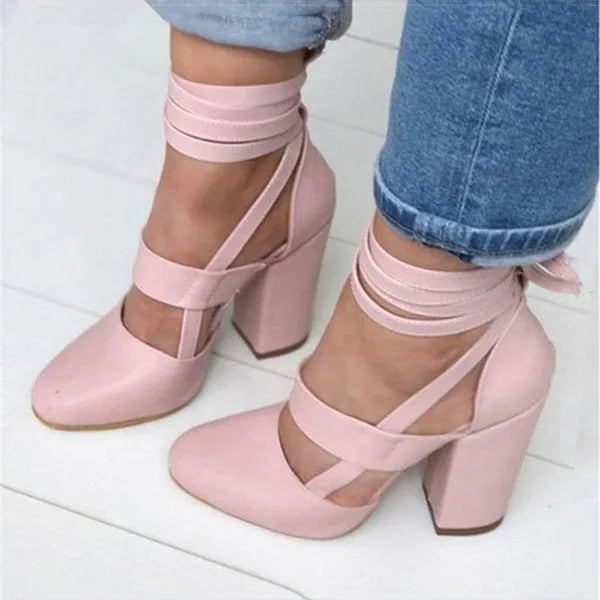 Sexy Heeled Sandal High Heels Sandals Women Femme Gladiator Summer Party Wedding Shoes Women Thick Heels Zapatos De Muje - KIMLUD