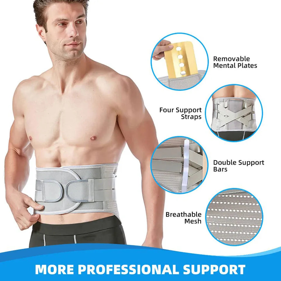 GETINFIT Sports Waist Protection Warmth Breathable Lumbar Fixation Belt Imitation Vertebra Wider Steel Plate Support Men Women - KIMLUD