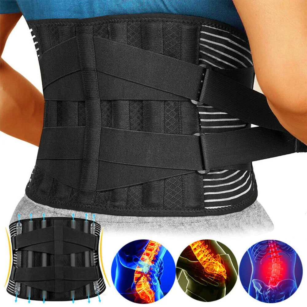 Adjustable Lumbar Support Belt Double Pull Back Waist Orthopedic Corset Spine Decompression Back Pain Relief Tighten The Abdomen - KIMLUD