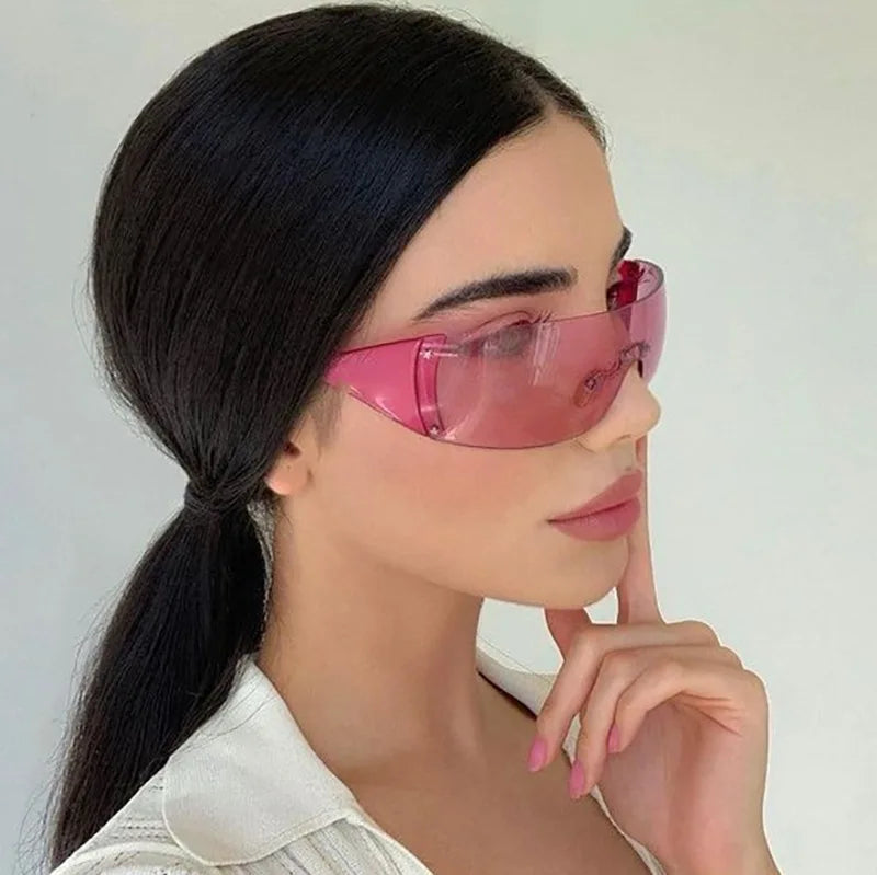 2023 New Luxury Y2K One Piece Sunglasses Women Brand Designer New Punk Sports Sun Glasses Men Goggle UV400 Fashion Eyewear
