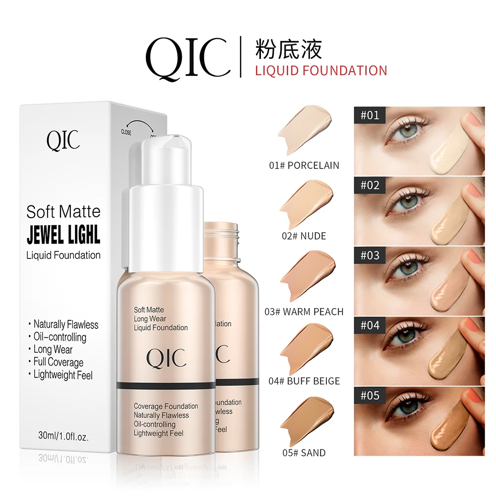 30ml Matte Makeup Foundation Cream Professional Concealing Face Dark Circle Liquid Long-lasting Eye Corrector Cream Primer - KIMLUD