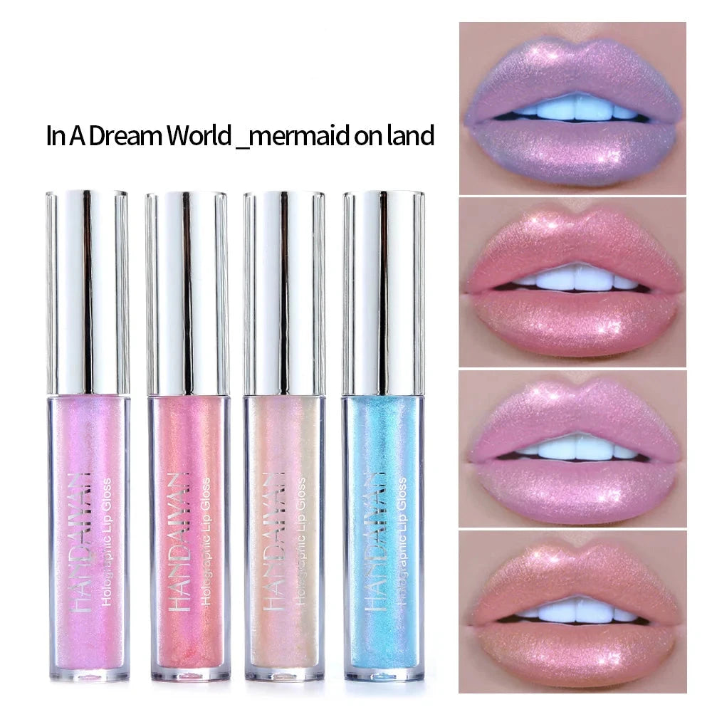 HANDAIYAN 6 Colors Shiny Liquid Lipstick Diamond Metal Lipgloss Waterproof Long-Wearing Makeup Glossy Lipstick Popular Cosmetics