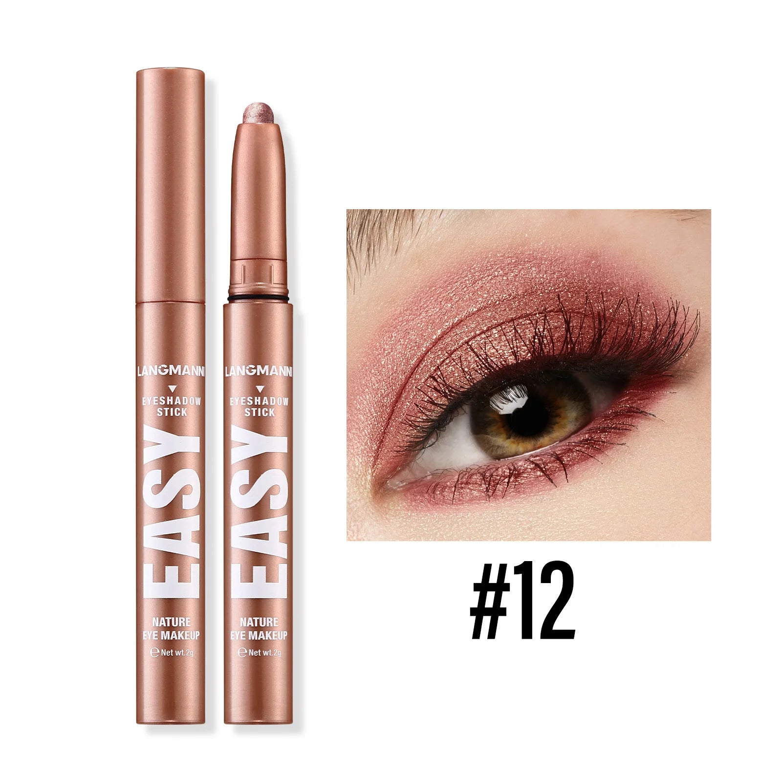 KIMLUD, Smoky Rose Purple Eyeshadow Pencil Glitter Shimmer Highlighter&Eye Shadow Eyeliner Stick Bronze Matte Eye Shadow Stick Makeup, 12, KIMLUD APPAREL - Womens Clothes