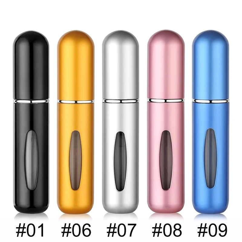 KIMLUD, 5ml Multi Color Aluminum Mini Perfume Bottle with Spray Pump Portable Empty Refillable Atomizer Bottle for Travel Essential, 104-1-6-7-8-9, KIMLUD APPAREL - Womens Clothes