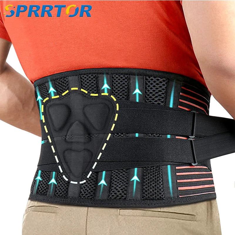 KIMLUD, 1Pcs Breathable Adjustable Lower Back Brace with Lumbar Pad, Back Support Belt for Women & Men,Lumbar Support Belt for Sciatica, KIMLUD Womens Clothes