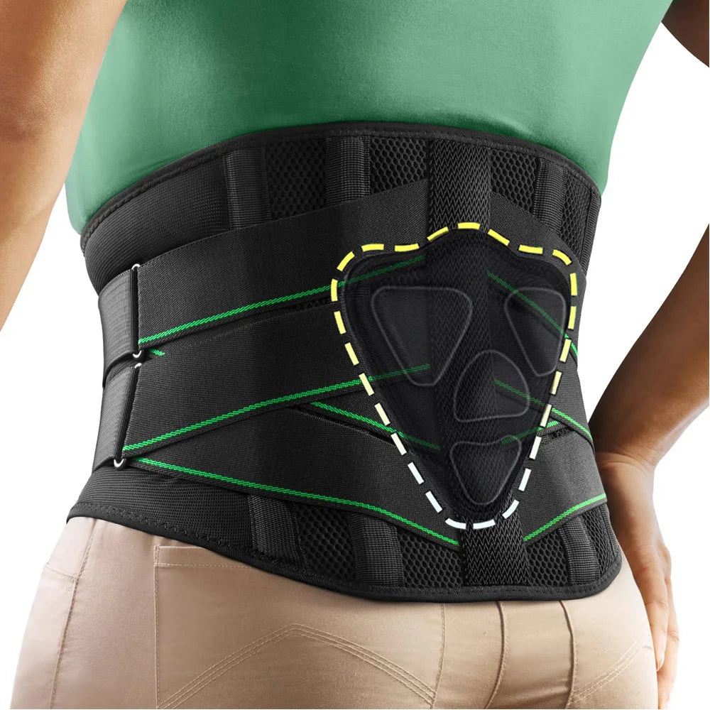 Double Pull Back Lumbar Support Belt Waist Orthopedic Corset Men Women Spine Decompression Waist Trainer Brace Back Pain Relief - KIMLUD