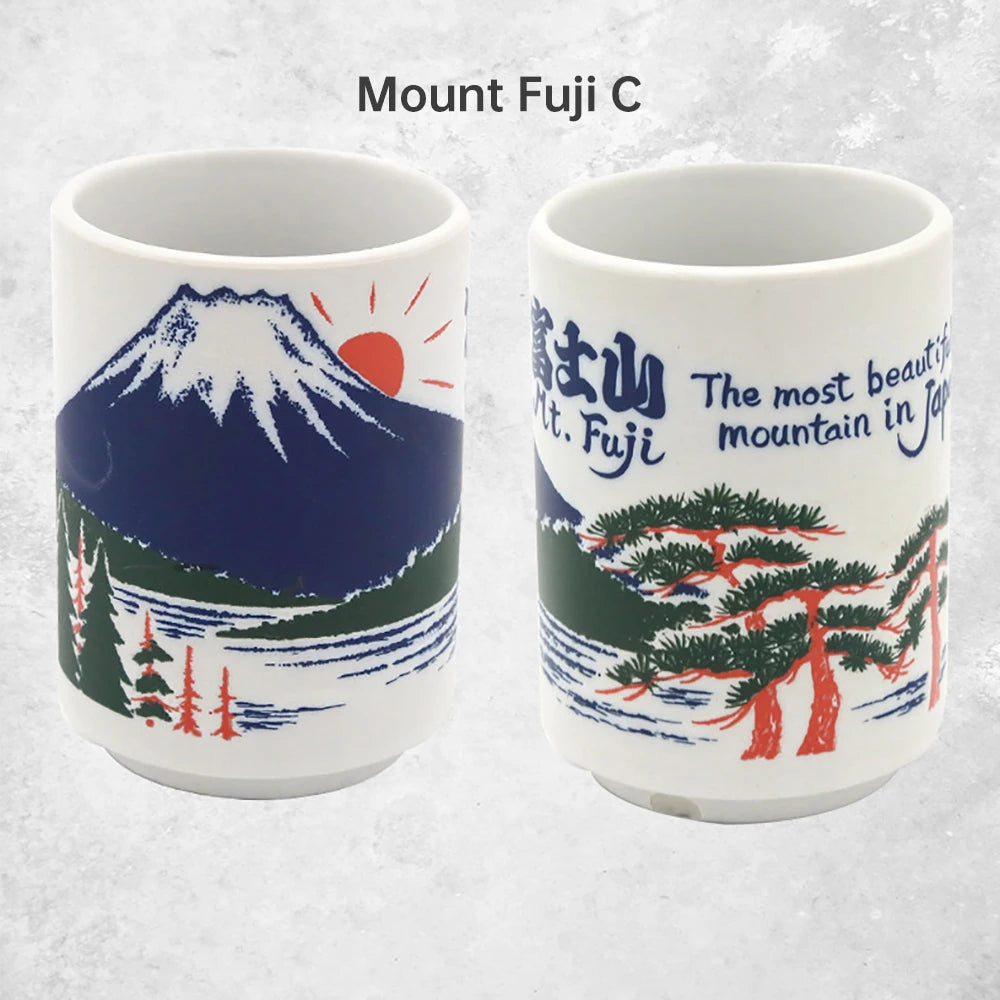 Japanese Impression Ceramic Mugs 300ml Tea Wine Sushi Sake Cup Funny Family Restaurant Decoration Travel Gift for Friends