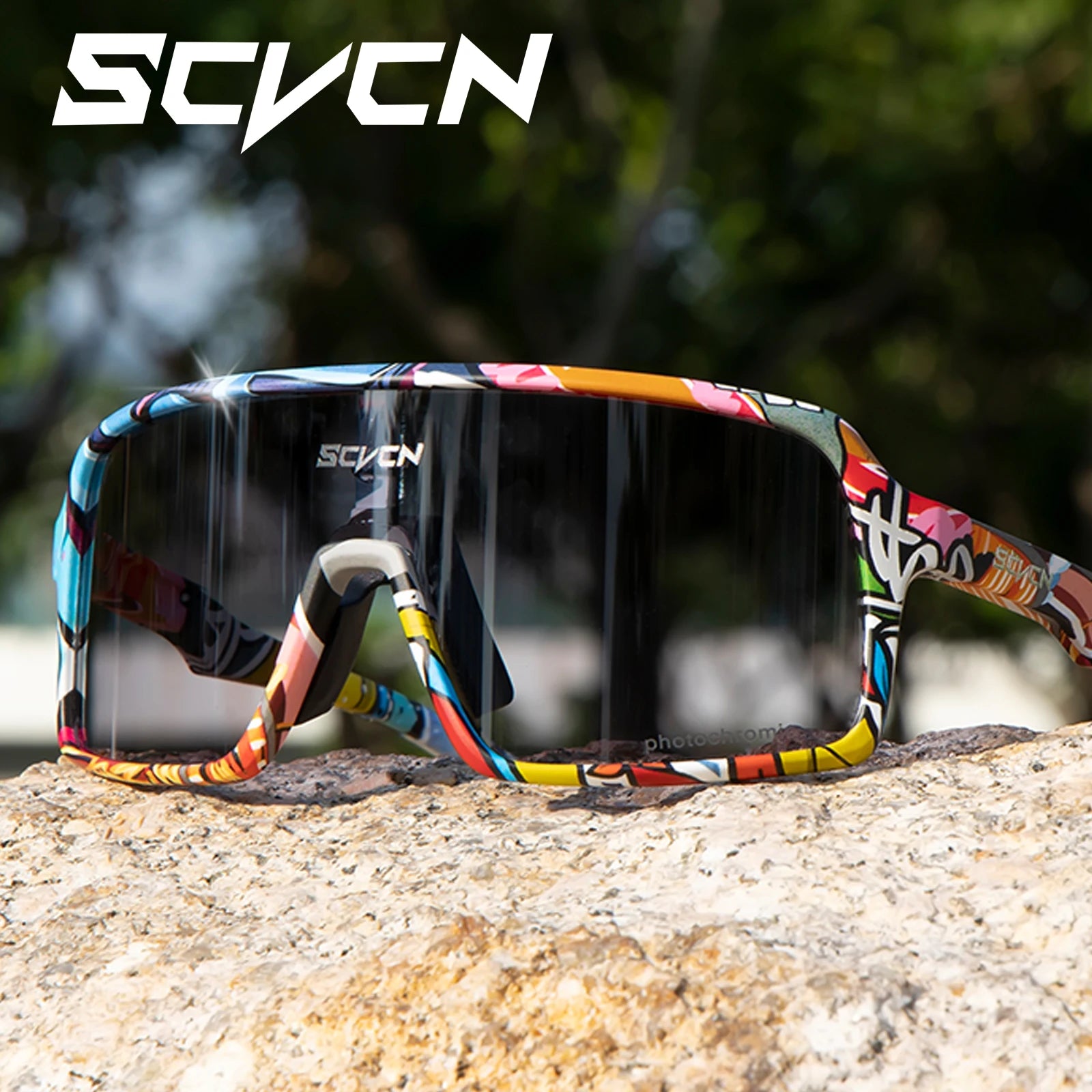 SCVCN Photochromic Cycling Sunglasses Outdoor Sports Running Goggles for Men Women MTB Bicycle Glasses UV400 Bike Cycle Eyewear