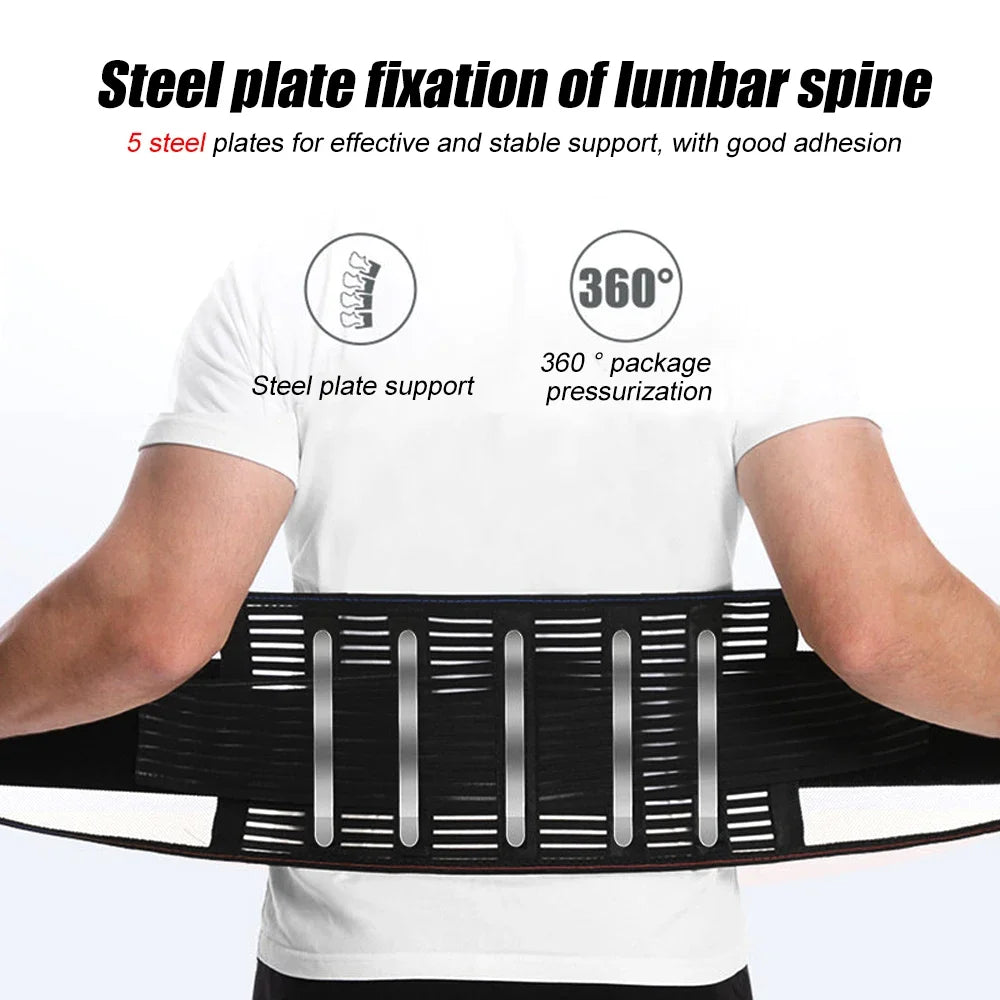 Back Braces for Lower Back Pain Relief with 5 Stays,Breathable Back Support Belt for Men/Women,Anti-skid lumbar support belt - KIMLUD