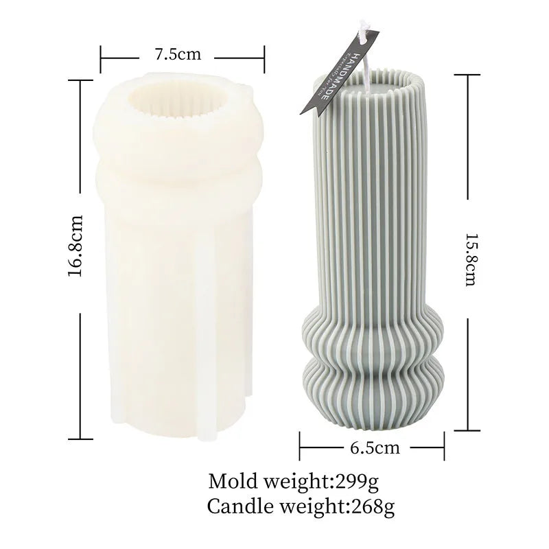 Upgraded Knot Cylindrical Candle Silicone Mold Bow Knot Stripe Cylindrical Candle Mold Vase Shape Candle Acrylic Plastic mold - KIMLUD