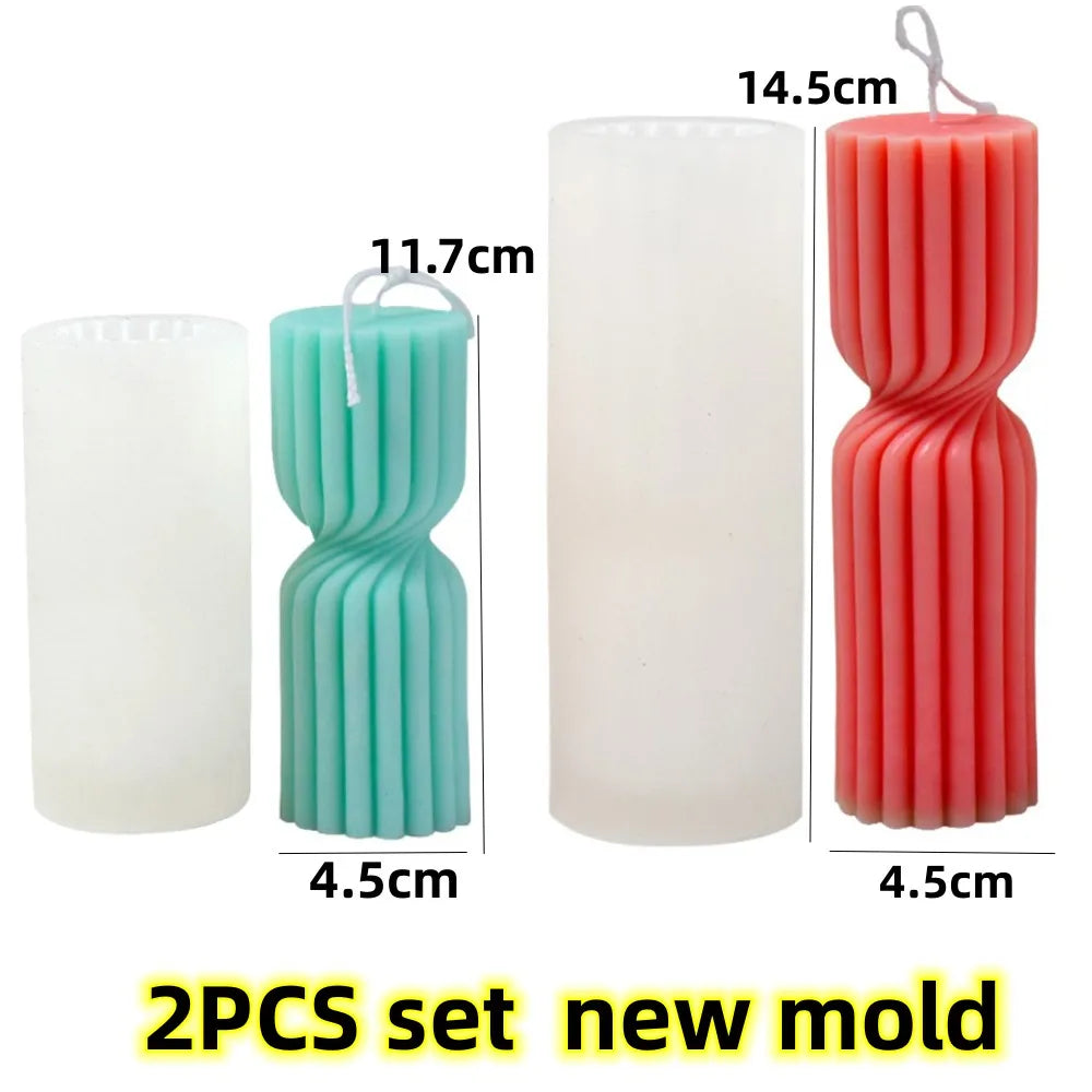 Upgraded Knot Cylindrical Candle Silicone Mold Bow Knot Stripe Cylindrical Candle Mold Vase Shape Candle Acrylic Plastic mold - KIMLUD