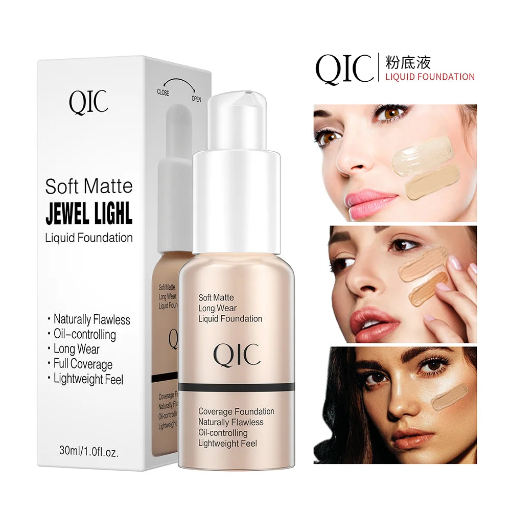 30ml Matte Makeup Foundation Cream Professional Concealing Face Dark Circle Liquid Long-lasting Eye Corrector Cream Primer - KIMLUD