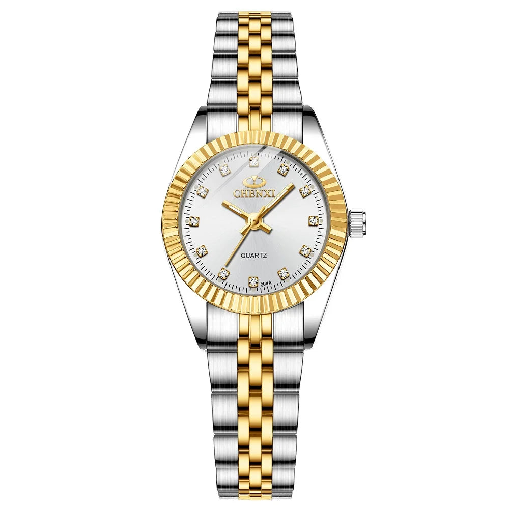 CHENXI Women Quartz Watch Golden & Silver Classic Female Elegant Clock Watches Luxury Gift Ladies Waterproof Wristwatch