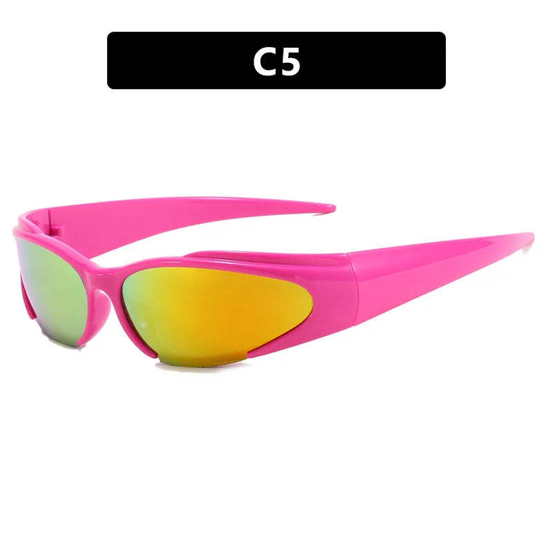 KIMLUD, Women Retro Brand Design Fashion Shades Punk Sun Glasses Classic Wrap Around Y2k Sunglasses for Men Outdoor Sports Goggles, TYJ24-5, KIMLUD Womens Clothes