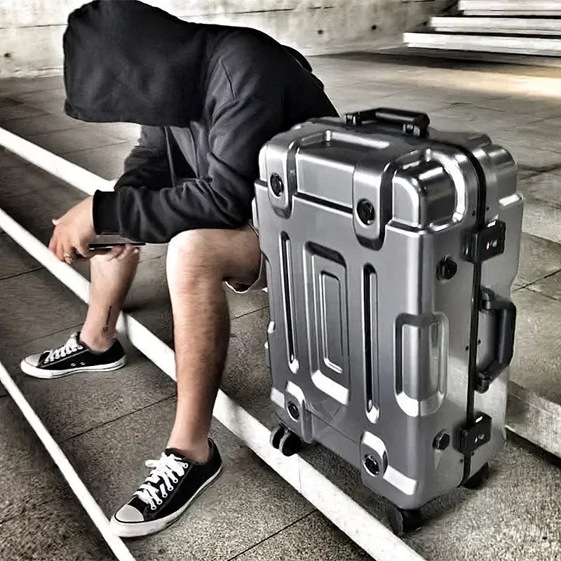 Travel Suitcases Technology Sense Rolling Luggage New Universal Wheel Trolley Case Password Boarding Bag 20 24 26 28 Inch