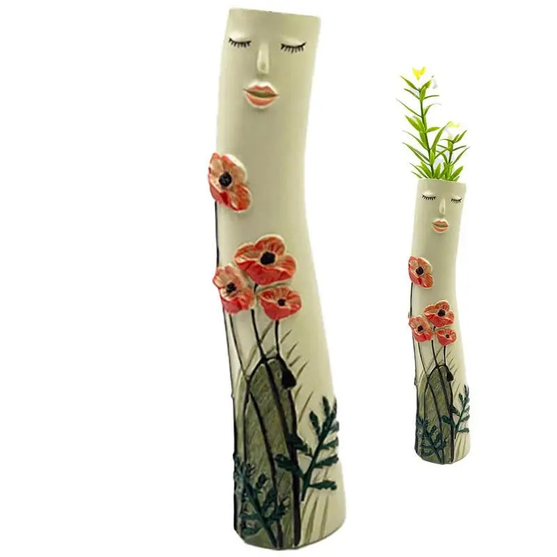 KIMLUD, Family Flower Vases Family Bud Vases Boho Flower Plant Holder Cute Girls Face Vase Family Vase Ornament Romantic Decorative, KIMLUD Womens Clothes