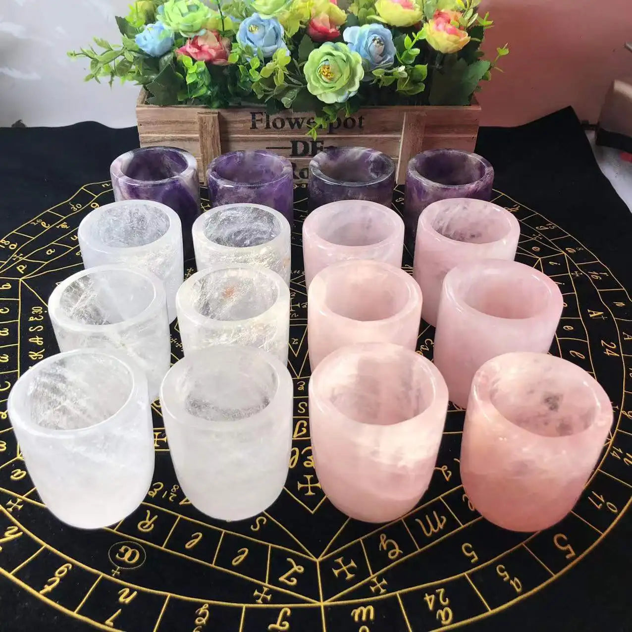 KIMLUD, Natural Crystal Amethyst Rose Quartz White Crystal Cup High Quality Healing Crystal For Gift Collection Craft Home Decor, KIMLUD Womens Clothes