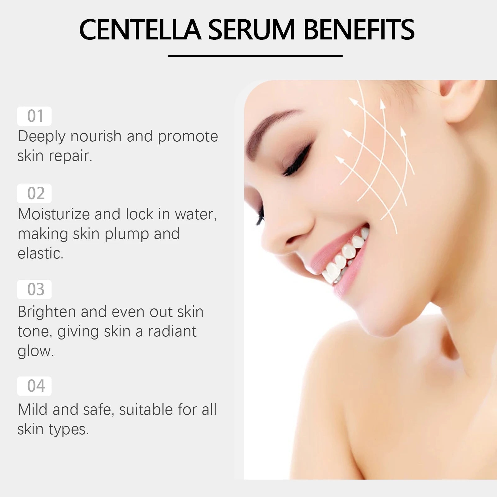 Centella Serum Rejuvenating Brightening Facial Skin Pores Repair Redness Moisturizing Calming Essence Korean Skin Care Products - KIMLUD