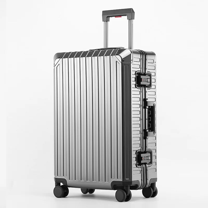 20"24"28" Inch Aluminum Trolley Suitcase Waterproof Metallic Cabin Luggage Trolly Bag With Wheels