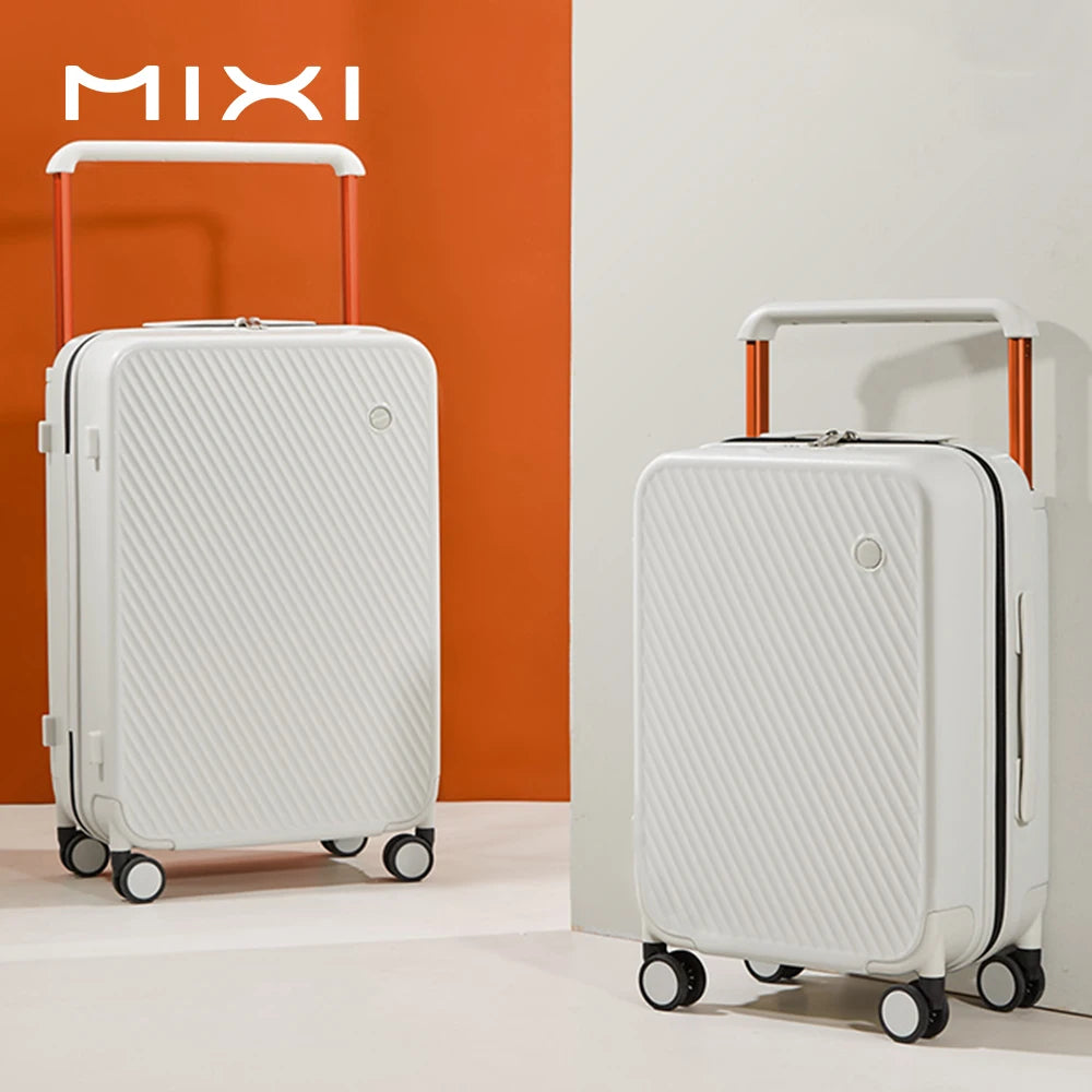 Mixi Wide Handle Travel Luggage Suitcase Rolling Spinner Wheels Hardside PC TSA Lock 20 24 Inch Unisex M9276