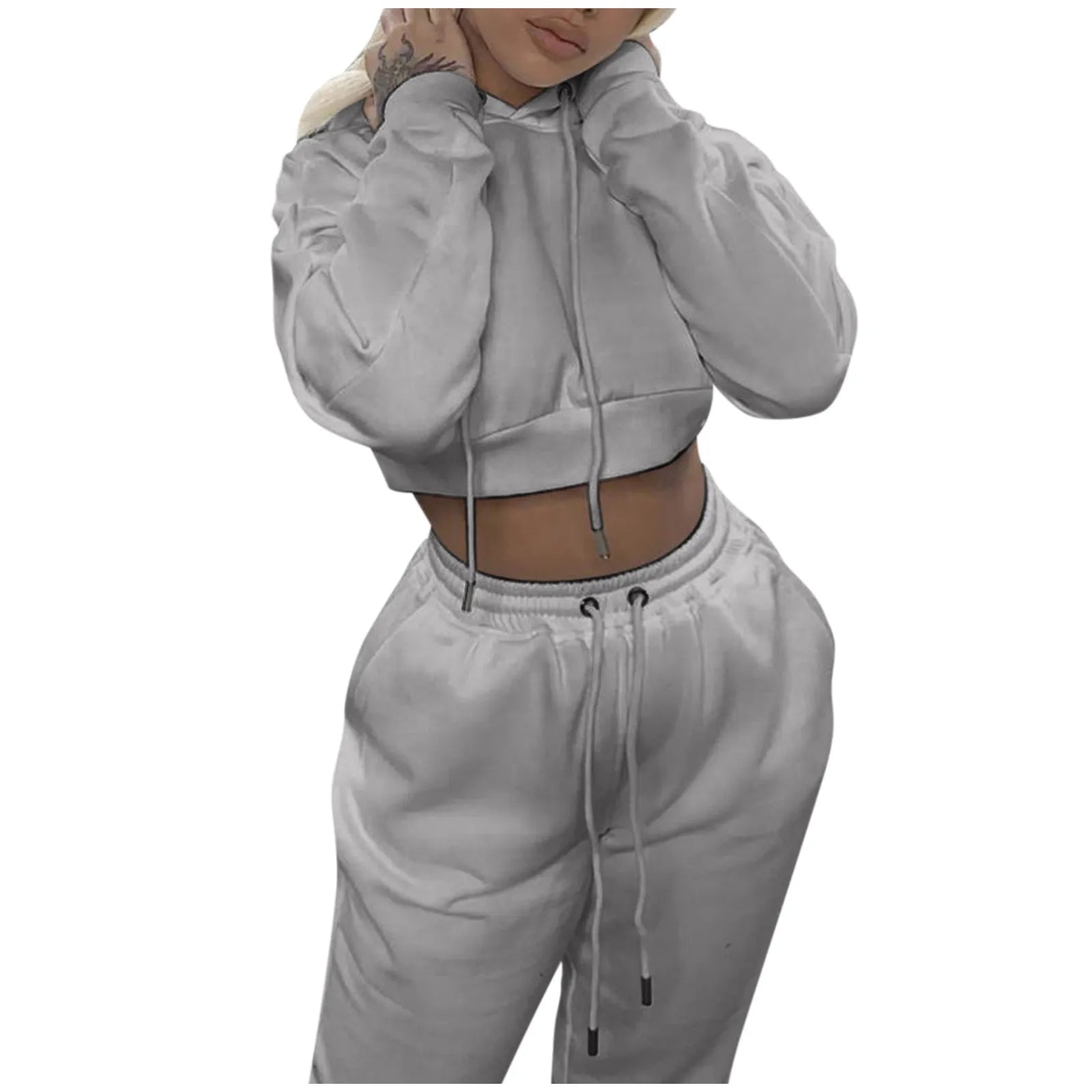 Women 2 Piece Set Casual Sport Outfits Tracksuit Hoodies Sweatshirt+Sweatpants Jogger Pants 2024 Fashion Winter Sportswear