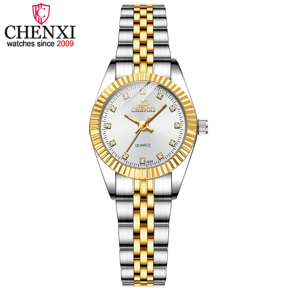 CHENXI Women Quartz Watch Golden & Silver Classic Female Elegant Clock Watches Luxury Gift Ladies Waterproof Wristwatch