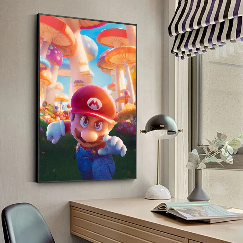 1pc Anime Game Plumber Uncle Mushroom M-Marios Poster Stickers Art Wall Murals Decor Game