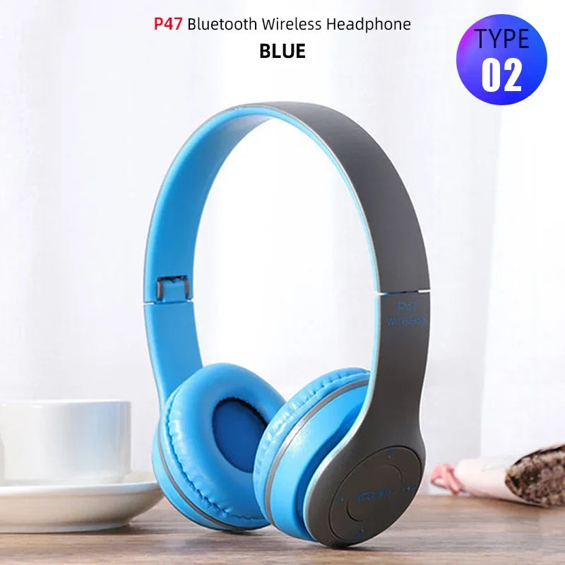 T5 Bluetooth Headphones Over Ear Head Wireless Earphones With Mic Music Headset Gamer Foldable Auriculare Fone For Huawei iPhone