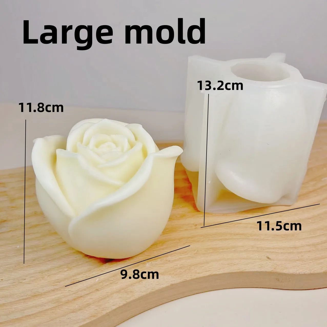 3D Large rose candle silicone mold Valentine's Day rose cake chocolate silicone mold home decoration resin plaster mold - KIMLUD