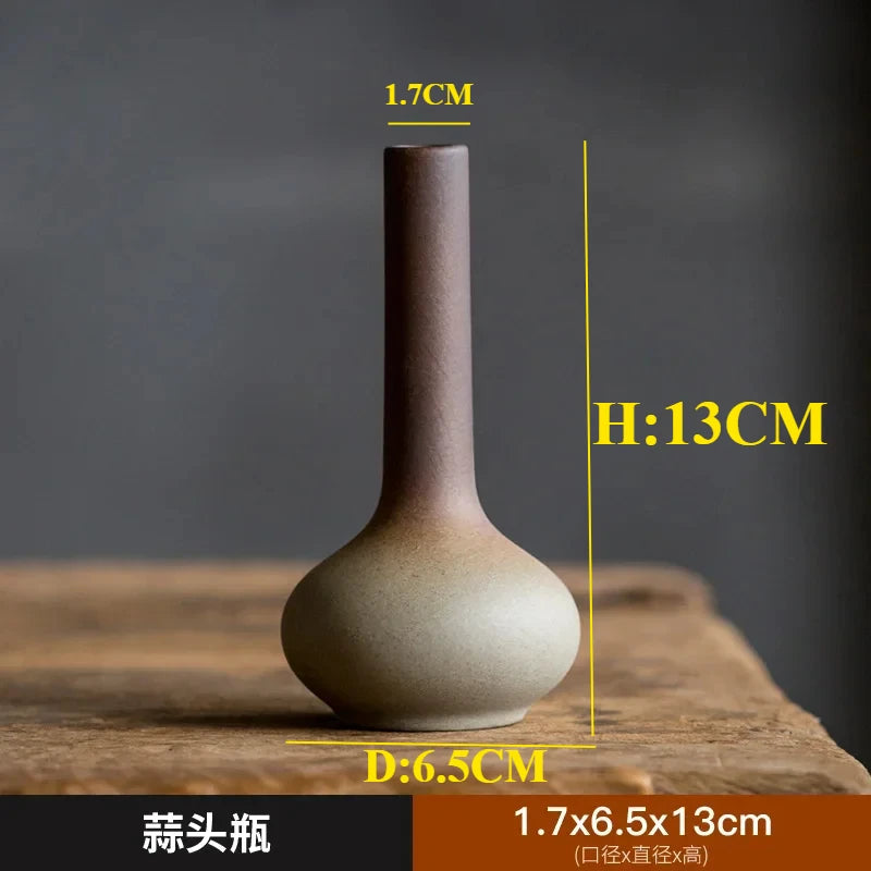 Zen Rough Pottery Tea Pet Ornaments Ceramic Vase Tea Table Decor Living Room Desktop Decoration Retro Tea Ceremony Accessories