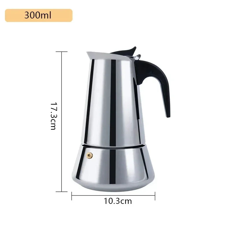 600ml Mocha Espresso Latte Stovetop Filter Stainless Steel Coffee Pot for Barista Moka Coffee Maker Coffee Maker Pot Coffee Pot