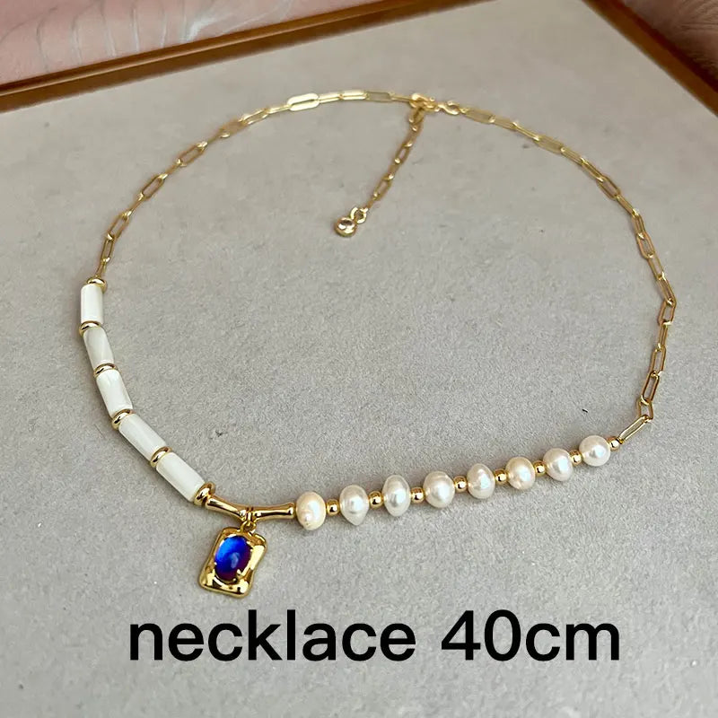 Multiple Elegant Natural Freshwater Pearl Necklaces For Women 40cm Length