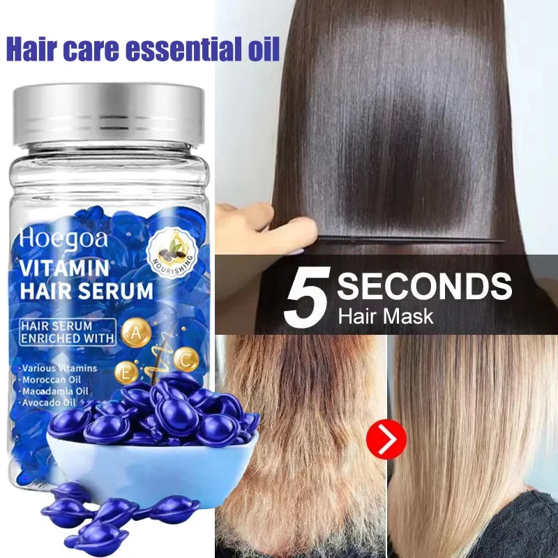 Magic Hair Vitamin Capsule Keratin Oil Fast Restore Hair Soft Smooth Shiny Deep Moisturizer Frizzy Dry Scalp Hair Care Products