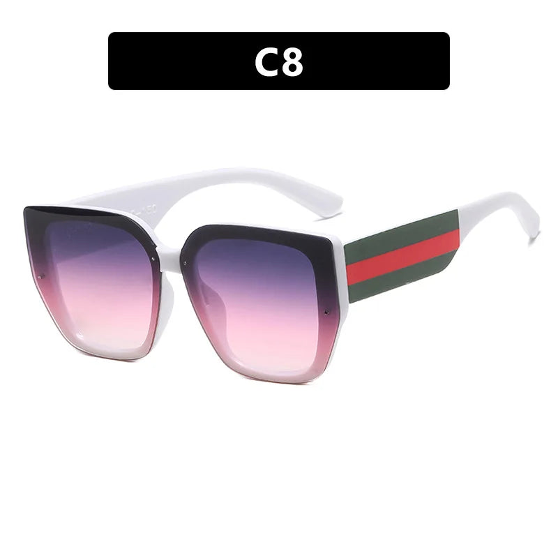 KIMLUD, Polygonal  Mix Color Sunglasses Irregular 2024 New Women Sunglasses Retro Fashion Concave Shape Girls Eyewear Luxury Designer, M410-C8, KIMLUD APPAREL - Womens Clothes