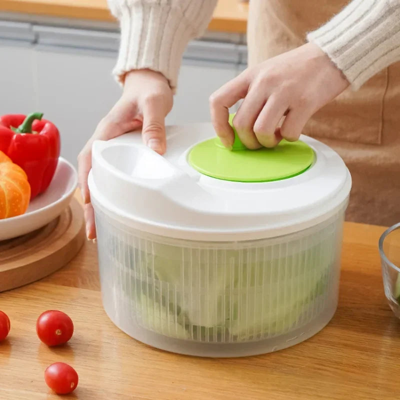 1pc Vegetable Washer Salad Spinner Dryer Drainer Crisp Filter for Washing Dry Leafy Greens Kitchen Tools Salad Spinner