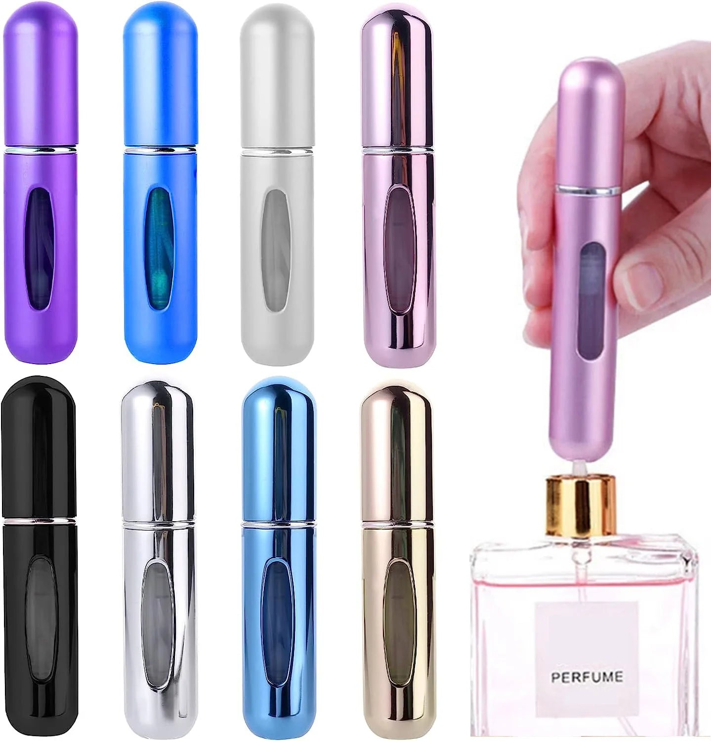 Refillable Mini Perfume Bottle Portable Cosmetic Bottle Spray Bottle Atomizer Spray Container Travel Refillable Bottles 8ml /5ml - KIMLUD