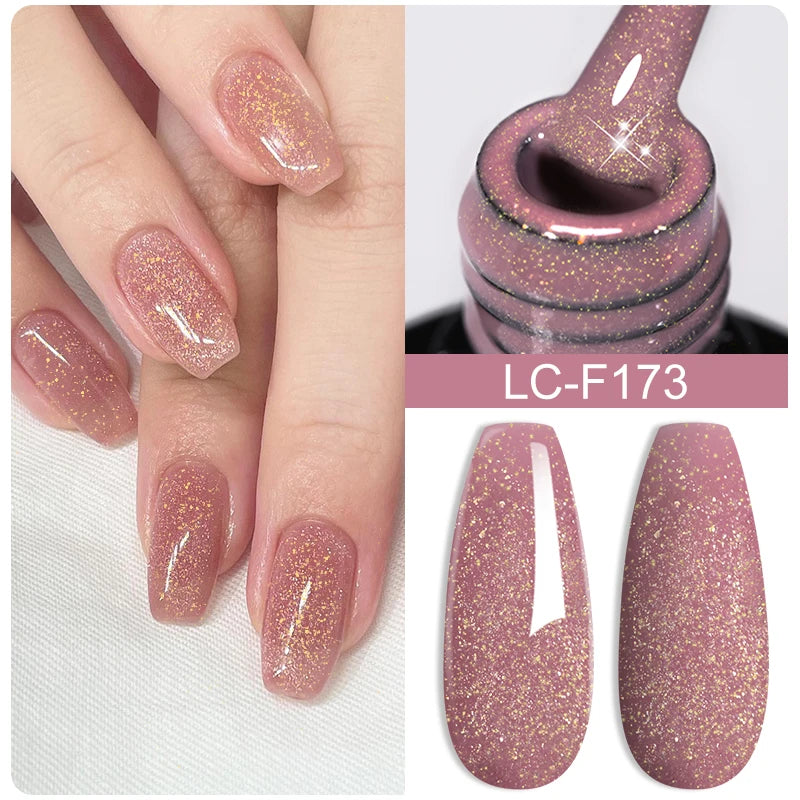 KIMLUD, LILYCUTE 7ML Sparkling Glitter Rainbow Cat Magnetic Gel Nail Polish 9D Colorful  Semi Permanent Soak Off Nail Art UV Gel Varnish, LC-F173, KIMLUD APPAREL - Womens Clothes