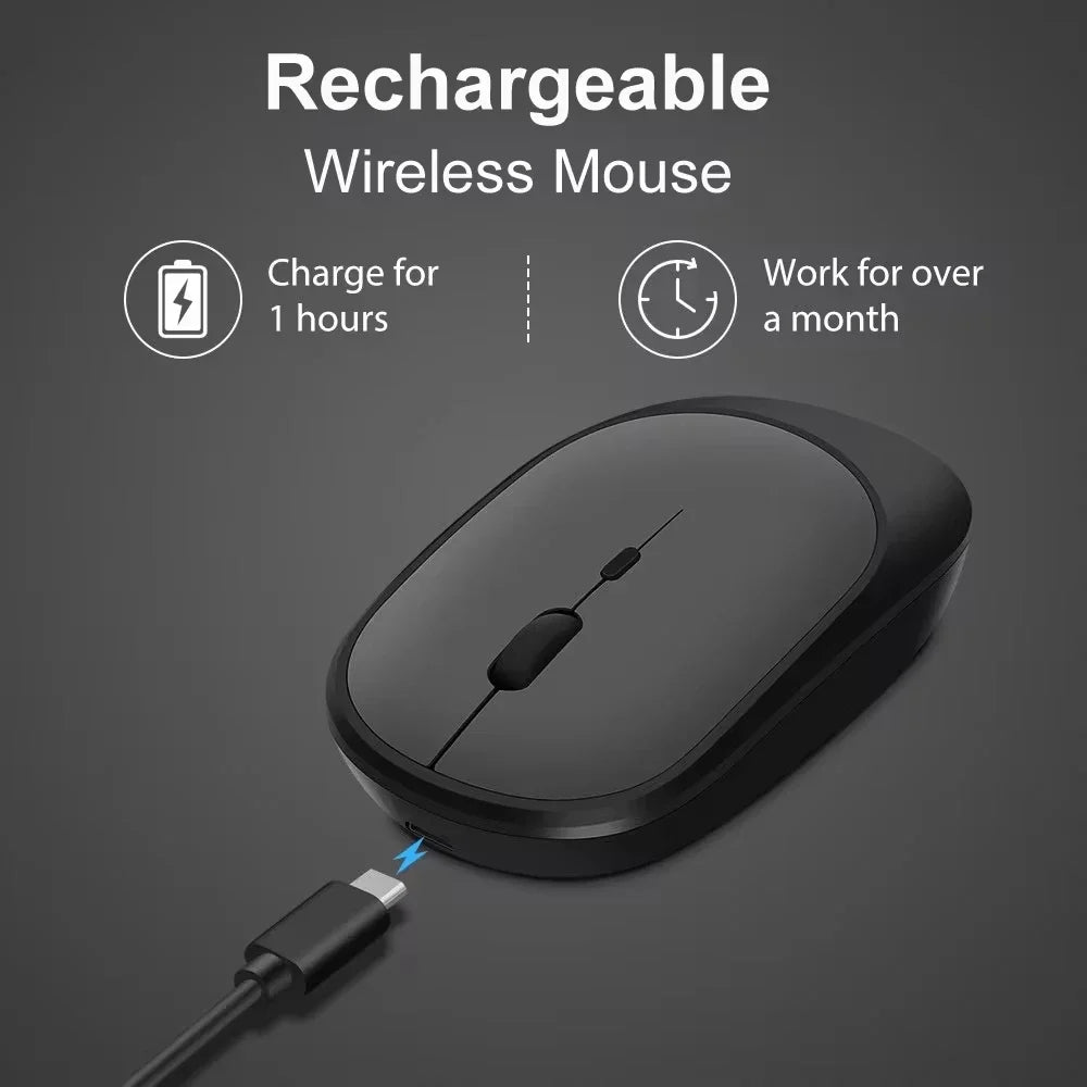 KIMLUD, Xiaomi Wireless Mouse Bluetooth-compatible 2.4G Silent Mice Adjustable DPI Ergonomic Design USB Rechargeable Gaming Office Mouse, KIMLUD Womens Clothes