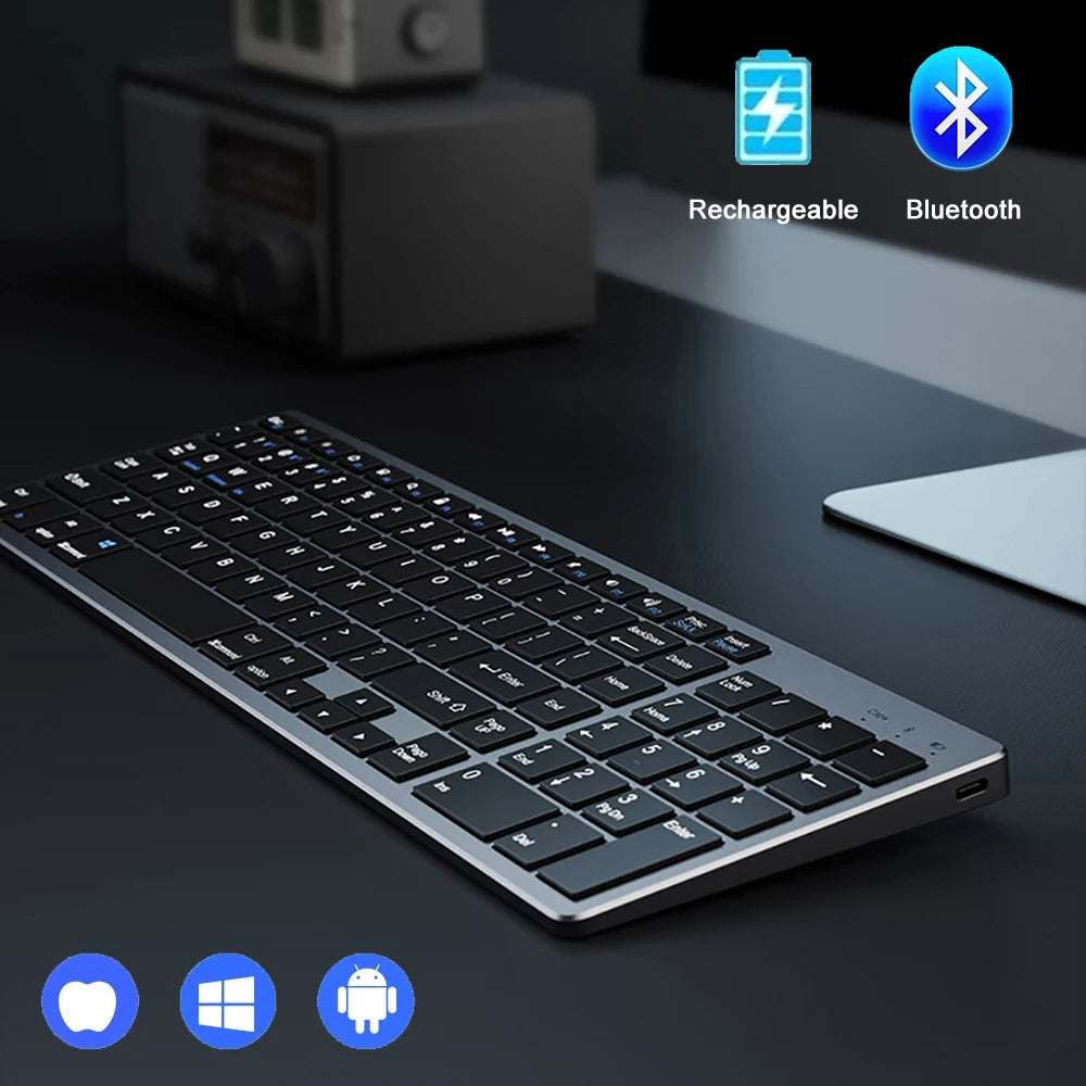 Wireless Keyboard Bluetooth 5.0 2.4G Mini Multimedia 102 Keycaps bluetooth For Laptop PC TV iPad Macbook Android iPad keyboard - KIMLUD