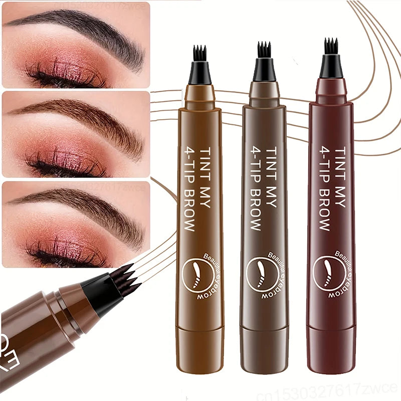 4 Point Eyebrow Pencil Maquillajes Para Mujer Waterproof Liquid Eyebrow Pen Makeup Long Lasting Cosmetic Microblade Brow Pencil - KIMLUD