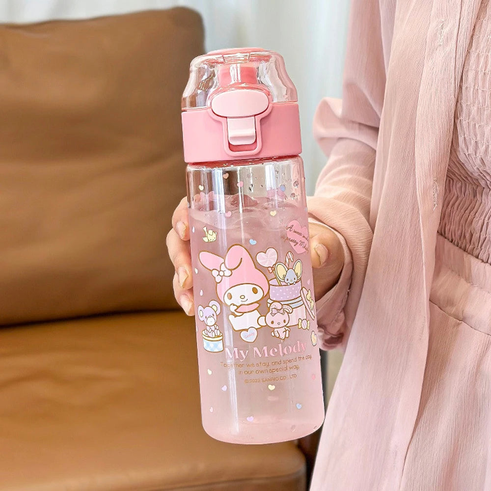 KIMLUD, MINISO 550ML Bottle Water Sanrio Anime My Melody Portable Drinking Cup With Kuromi Outdoor Sports Fitness Travel Water Bottle, My Melody, KIMLUD APPAREL - Womens Clothes