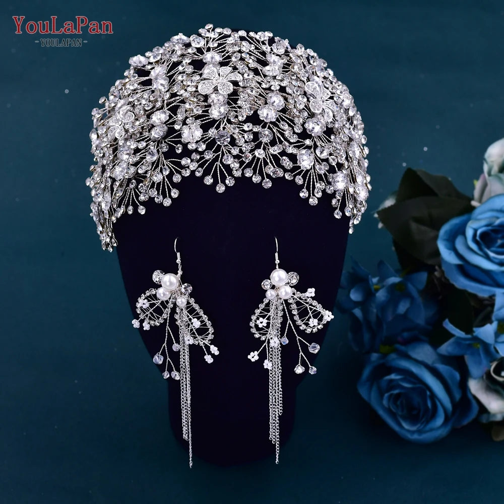 YouLaPan Bride Forehead Headband Sparkling Rhinestone Headpieces For Wedding Women Prom Party Head Jewelry Accessories HP599