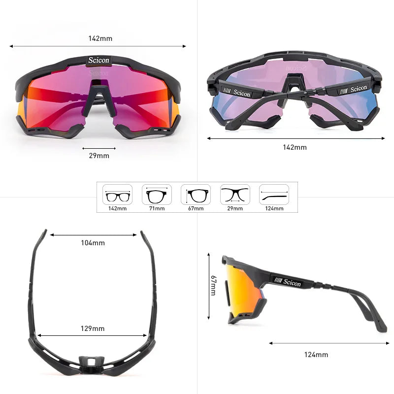SCICON Polarized Cycling Glasses Mountain Bicycle Glasses Road Bike Cycling Eyewear Men Women Outdoor Sports Cycling Sunglasses