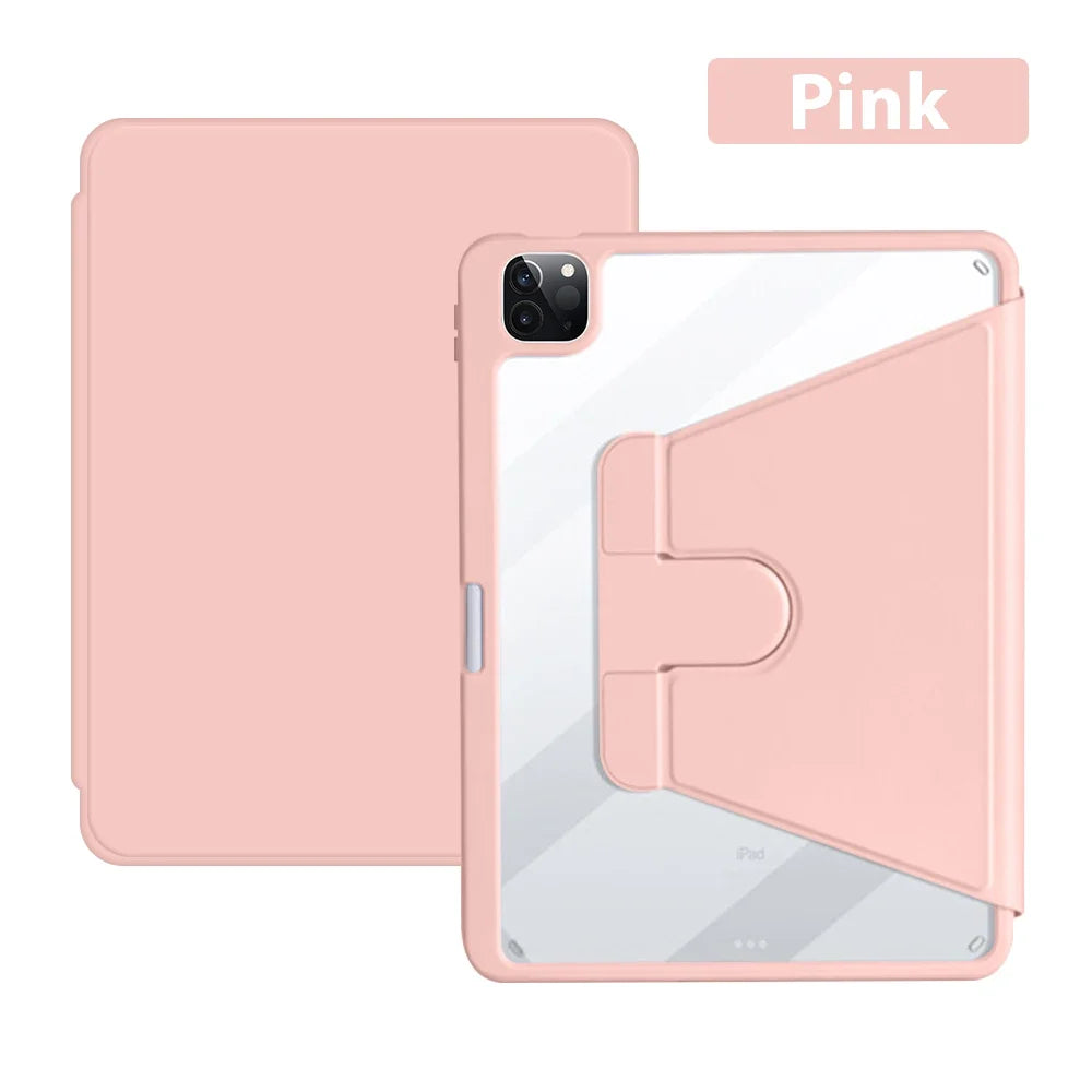 KIMLUD, 360° Rotation Case For Ipad 10 9 9th 10th Generation Pro 13 12.9 Air 11 5 4 M4 M2 2024 Mini 6 7 10.9 10.2 Protective Cover Funda, Pink / Mini 6 2021, KIMLUD APPAREL - Womens Clothes