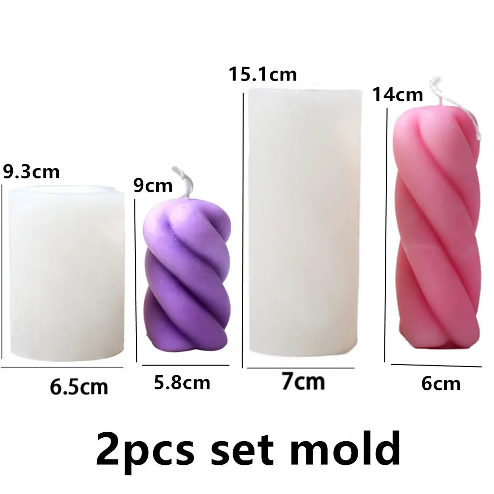 Upgraded Knot Cylindrical Candle Silicone Mold Bow Knot Stripe Cylindrical Candle Mold Vase Shape Candle Acrylic Plastic mold - KIMLUD