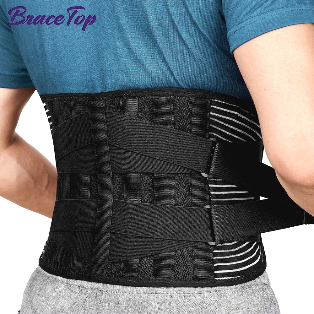 KIMLUD, S-3XL Sports Lower Back Brace with 6 Stays Anti-skid Orthopedic lumbar Support Breathable Waist Support Belt for Gym Pain Relief, KIMLUD Womens Clothes