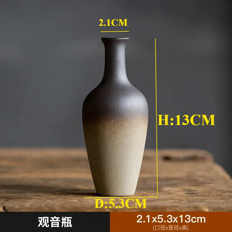 Zen Rough Pottery Tea Pet Ornaments Ceramic Vase Tea Table Decor Living Room Desktop Decoration Retro Tea Ceremony Accessories