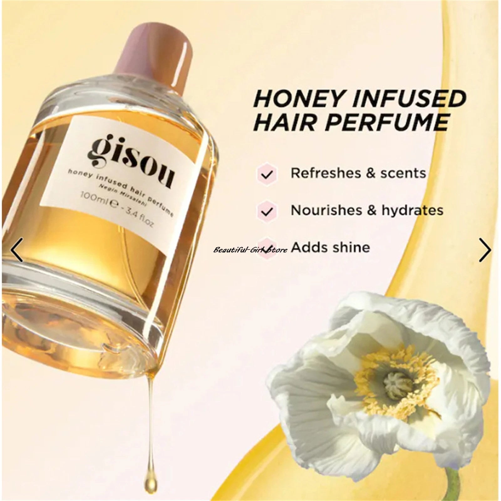 Honey Infused Hair Perfume Pocket Size, A Travel-Friendly With Sweet Notes Of Honey Blended Into Spring Floral (1.7 Fl Oz/50ml) - KIMLUD