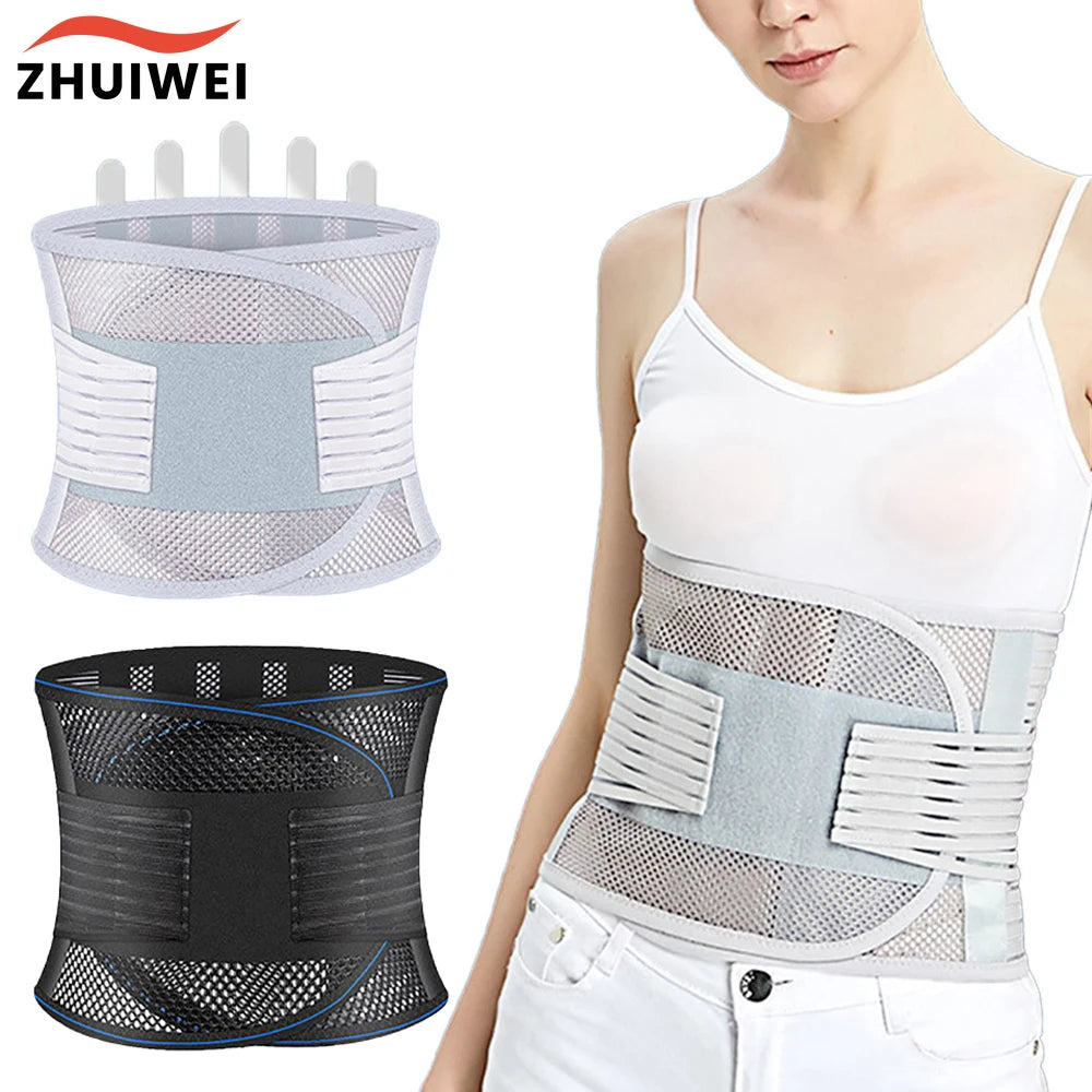 Lumbar Support Waist Belt Back Brace Health Therapy Breathable Back Spine Support Corset for Disc Herniation Pain Relief - KIMLUD