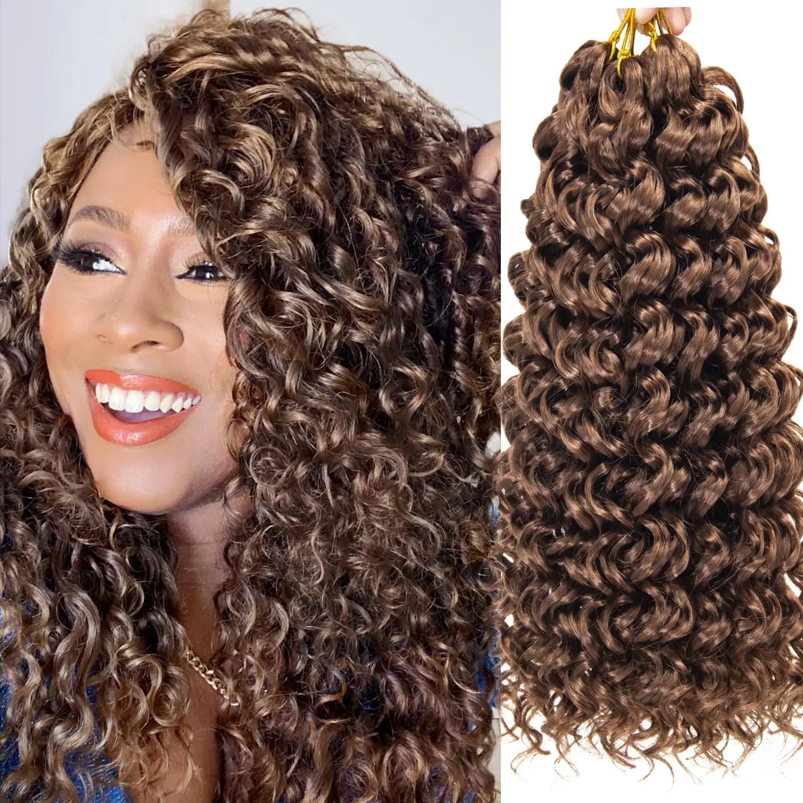 Crochet hair GoGo Curl for Black Women Short Beach Curl Bohemian Crochet Braids Natural Black Deep Wave Braiding hair Extensions